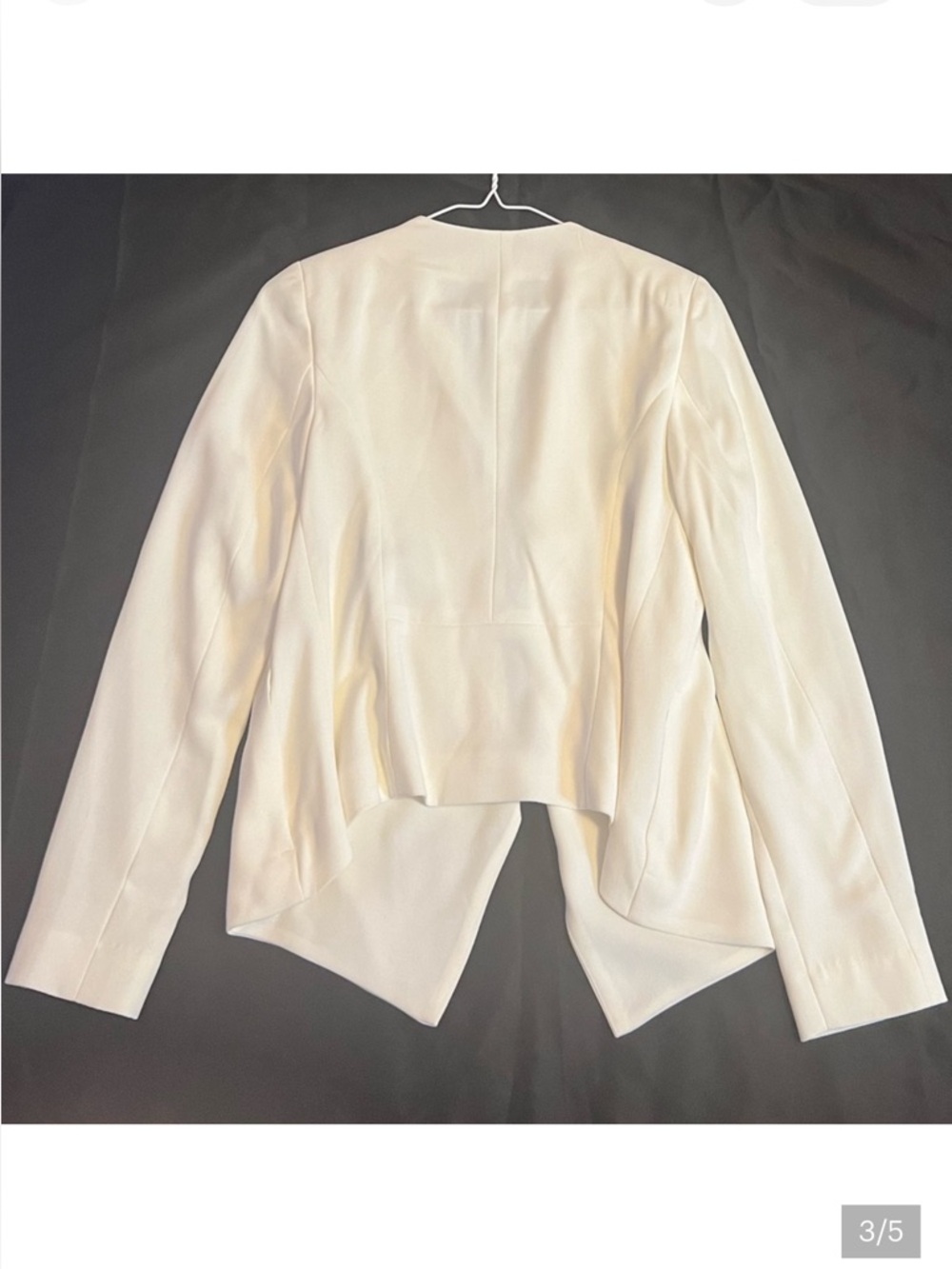 Express Women's White Open Front Draped Blazer - Picture 2 of 5